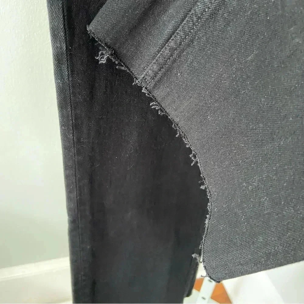 NWT AskkNY Slim Crop Wide Leg Jeans Black Resin size 32 - Picture 7 of 10
